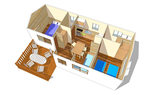 Plan mobil-home cottage